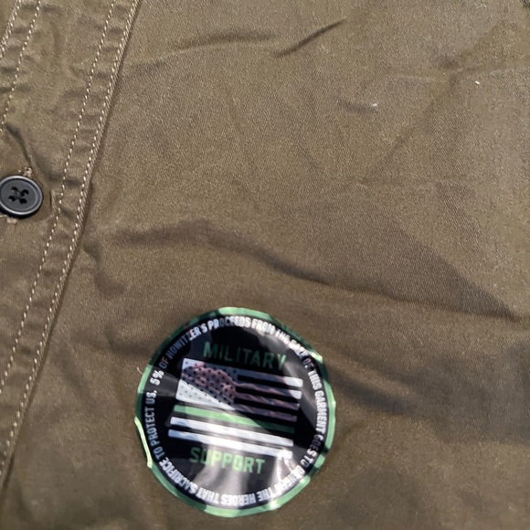 M NEW Howitzer Button Army Military Short Sleeve Shirt Mens Green USA Patriotic - Picture 8 of 9